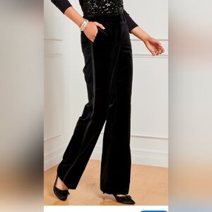 Talbots Elegant Black Velvet Women's Pants Size 10 Brand New